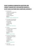 EVENT PLANNING EXAMINATION QUESTIONS AND &NewLine;CORRECT ANSWER WITH EXPLANATION GRADED A&plus; &NewLine;SUTDY GUIDE 