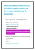NWSA Tower Technician Training Level 2 &lpar;TT2&rpar;&NewLine;Certification Practice Exam Questions And Correct Answers &lpar;Verified Answers&rpar; Plus&NewLine;Rationales &NewLine;