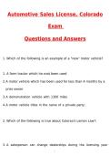 Colorado Automotive Sales License Test Latest 2026 Actual Questions & Verified Answers &lpar;Latest 2026 &sol; 2027 Updated&rpar; A&plus; Grade 100&percnt; Guarantee Verified by Experts&period;