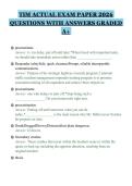 TIM ACTUAL EXAM PAPER 2026&NewLine;QUESTIONS WITH ANSWERS GRADED&NewLine;A&plus;&NewLine;