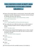 TIM CERTIFICATION SCRIPT 2026&NewLine;QUESTIONS WITH SOLUTIONS&NewLine;GRADED A&plus;&NewLine;