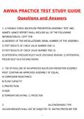 AWWA Practice Test Study Guide Exam Latest 2026 Actual Questions & Verified Answers &lpar;Latest 2026 &sol; 2027 Updated&rpar; A&plus; Grade 100&percnt; Guarantee Verified by Experts