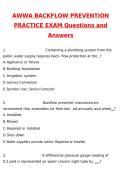 AWWA-Backflow Prevention Practice Exam Latest 2026 Actual Questions & Verified Answers &lpar;Latest 2026 &sol; 2027 Updated&rpar; A&plus; Grade 100&percnt; Guarantee Verified by Experts