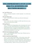 TIM COMPREHENSIVE STUDY GUIDE&NewLine;2026 FULL QUESTIONS AND&NewLine;SOLUTIONS GRADED A&plus;&NewLine;