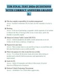 TIM FINAL TEST 2026 QUESTIONS&NewLine;WITH CORRECT ANSWERS GRADED&NewLine;A&plus;&NewLine;