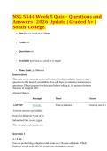NSG 5544 Week 5 Quiz &ndash; Questions and Answers &vert; 2026 Update &vert; Graded A&plus; &vert; South  College&period;