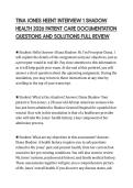 TINA JONES HEENT INTERVIEW 1 SHADOW&NewLine;HEALTH 2026 PATIENT CARE DOCUMENTATION&NewLine;QUESTIONS AND SOLUTIONS FULL REVIEW
