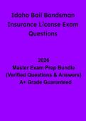 Idaho Bail Bondsman Insurance License Exam Questions&colon; Complete Study Guide & Practice Test &lpar;PDF&rpar;
