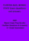 Florida Bail Bonds State Exam Questions & Answers&colon; Complete Licensing Practice Test Guide &lpar;PDF&rpar;