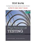 Test Bank for Psychological Testing&colon; Principles&comma; Applications&comma; and Issues&comma; 9th Edition&comma; by Robert Kaplan&comma; Dennis Saccuzzo Chapter 1-21 &vert; All Chapters