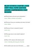 MILADY ESTHETICS CHAPTER 6 EXAM&NewLine;SCRIPT FINAL PAPER QUESTIONS&NewLine;ANSWERS COMPREHENSIVE STUDY&NewLine;RESOURCE&NewLine;