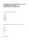 FUNDAMENTALS OF CORPORATE FINANCE 11TH ED&period; ROSS WESTERFIELD JORDAN CH 6&comma; FUNDAMENTALS OF CORPORATE TEST
