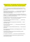Maryland Driver's Test Questions with all Correct & 100&percnt; Verified Answers &vert;Latest Version &vert;Already Graded A&plus;