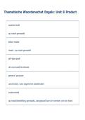 Thematische Woordenschat Engels&colon; Unit 8 Product