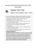KAPLAN NCLEX-RN PREP EXAM PATIENT SAFETY 2026 &NewLine;EDITION Q&A 