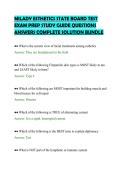 MILADY ESTHETICS STATE BOARD TEST&NewLine;EXAM PREP STUDY GUIDE QUESTIONS&NewLine;ANSWERS COMPLETE SOLUTION BUNDLE