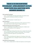 TMA05 D120 ENCOUNTERING&NewLine;PSYCHOLOGY - OPEN UNIVERSITY ACTUAL&NewLine;EXAM PAPER 2026 QUESTIONS WITH&NewLine;ANSWERS GRADED A&plus;