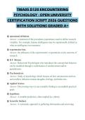 TMA05 D120 ENCOUNTERING&NewLine;PSYCHOLOGY - OPEN UNIVERSITY&NewLine;CERTIFICATION SCRIPT 2026 QUESTIONS&NewLine;WITH SOLUTIONS GRADED A&plus;