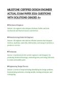MILESTONE CERTIFIED DESIGN ENGINEER&NewLine;ACTUAL EXAM PAPER 2026 QUESTIONS&NewLine;WITH SOLUTIONS GRADED A&plus;