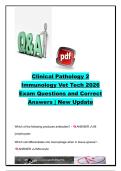 Clinical Pathology 2 Immunology Vet Tech 2026 Exam Questions and Answers &lpar;36 Questions&rpar; &vert; Blood Typing&comma; ELISA&comma; Hypersensitivity & Transfusion Medicine &vert; Veterinary Technology
