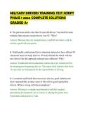 MILITARY DRIVERS TRAINING TEST SCRIPT&NewLine;PHASE 1 2026 COMPLETE SOLUTIONS&NewLine;GRADED A&plus;