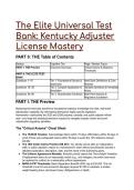 Elite 2026&sol;2027 Kentucky Adjuster License Exam Test Bank&colon; 40&plus; Practice Questions & Mastery Guide