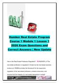 Humber Real Estate Course 1 Module 1 Lesson 1 Exam Questions and Answers 2026 &lpar;22 Questions&rpar; &vert; REBBA&comma; RECO&comma; Code of Ethics&comma; Broker of Record & Registration