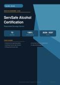 &NewLine;ServSafe Alcohol Certification Responsible Beverage Service Exam Actual Exam 2026&sol;2027 &ndash; Complete Exam-Style Q&As &vert; 100&percnt; Certified Verified &ndash; Pass Guaranteed &ndash; A&plus; Graded