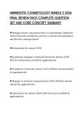 MINNESOTA COSMETOLOGY BUNDLE 2 2026&NewLine;FINAL REVIEW PACK COMPLETE QUESTION&NewLine;SET AND CORE CONCEPT SUMMARY