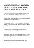 MINNESOTA COSMETOLOGY BUNDLE 2 2026&NewLine;PRACTICE TEST QUESTIONS AND DETAILED&NewLine;TECHNIQUE BREAKDOWN FULL REVIEW&NewLine;