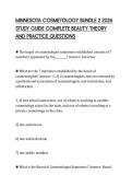 MINNESOTA COSMETOLOGY BUNDLE 2 2026&NewLine;STUDY GUIDE COMPLETE BEAUTY THEORY&NewLine;AND PRACTICE QUESTIONS&NewLine;
