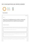 ROC A EXAM QUESTIONS AND VERIFIED ANSWERS