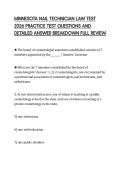 MINNESOTA NAIL TECHNICIAN LAW TEST&NewLine;2026 PRACTICE TEST QUESTIONS AND&NewLine;DETAILED ANSWER BREAKDOWN FULL REVIEW