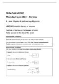 2025&sol; 2026 A Level June 2024 OCR Physics B Paper 2 and Mark Scheme 100&percnt; Verified with Correct Questions and Answers