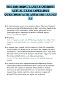 MIS 180 1&lpar;SDSU LANCE CAMERON&rpar;&NewLine;ACTUAL EXAM PAPER 2026&NewLine;QUESTIONS WITH ANSWERS GRADED&NewLine;A&plus;&NewLine;
