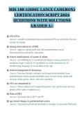 MIS 180 1&lpar;SDSU LANCE CAMERON&rpar;&NewLine;CERTIFICATION SCRIPT 2026&NewLine;QUESTIONS WITH SOLUTIONS&NewLine;GRADED A&plus;&NewLine;