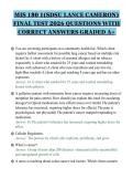 MIS 180 1&lpar;SDSU LANCE CAMERON&rpar;&NewLine;FINAL TEST 2026 QUESTIONS WITH&NewLine;CORRECT ANSWERS GRADED A&plus;&NewLine;
