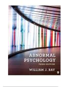 TEST BANK FOR Abnormal Psychology 3rd Edition by William J&period; Ray ISBN&colon; 978-1544399201 COMPLETE GUIDE ALL CHAPTERS COVERED 100&percnt; VERIFIED A&plus; GRADE ASSURED&excl;&excl;&excl;&excl;&excl;NEW LATEST UPDATE&excl;&excl;&excl;&excl;&excl;
