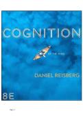 TEST BANK FOR Cognition&colon; Exploring the Science of the Mind Eighth Edition by Daniel Reisberg ISBN&colon; 9780393877403 COMPLETE GUIDE ALL CHAPTERS COVERED 100&percnt; VERIFIED A&plus; GRADE ASSURED&excl;&excl;&excl;&excl;&excl;NEW LATEST UPDATE&excl;&excl;&excl;&excl;&excl;