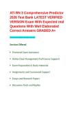 ATI RN 3 Comprehensive Predictor 2026 Test Bank LATEST VERIFIED VERSION Exam With Expected real Questions With Well Elaborated Correct Answers GRADED A&plus;&period;