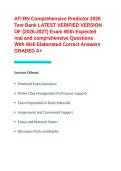 ATI RN Comprehensive Predictor 2026 Test Bank LATEST VERIFIED VERSION OF -2026-2027- Exam With Expected real and comprehensive Questions With Well Elaborated Correct Answers GRADED A&plus;&period;