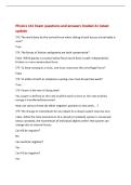 Physics 161 Exam questions and answers Graded A&plus; latest&NewLine;update&NewLine;T&sol;F&colon; The work done by the normal force when sliding a book across a level table is&NewLine;zero&quest;&NewLine;True&NewLine;T&sol;F&colon; The forces of friction and gravity are both conservative&quest;&NewLine;False&period; While gravity is a con