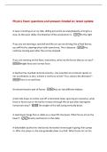 Physics Exam questions and answers Graded A&plus; latest update&NewLine;A swan is landing on an icy lake&comma; sliding across the ice and gradually coming to a&NewLine;stop&period; As the swan slides&comma; the direction of the acceleration is -To the right&NewLine;If you are not wearing a seat bel