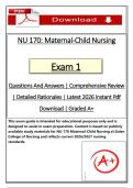 NU 170&colon; Maternal-Child Nursing  Exam 1 Questions And Answers &vert; Comprehensive Review &NewLine;&vert; Detailed Rationales &vert; Latest 2026 Instant Pdf &NewLine;Download &vert; Graded A&plus;