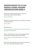 MISSISSIPPI INSURANCE TEST 196 2026 &NewLine;INSURANCE LICENSING ASSESSMENT &NewLine;QUESTIONS SOLUTIONS GRADED A&plus; 
