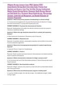 Philippine Nursing Licensure Exam &lpar;PNLE&rpar; Updated 2026 &vert; Comprehensive Nursing Board Exam Study Guide&comma; Practice Exam Questions and Answers&comma; Exam Prep Test Bank&comma; Nursing Fundamentals&comma; Medical-Surgical Nursing Review&comma; Community Health Nursing&comma; Maternal and C