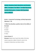 Human Anatomy Exam Questions and Answers &NewLine;2026 &vert; Complete Test Bank &vert; Verified Questions  &NewLine;Verified Rationales &vert; Instant Pdf Download &NewLine;Latest 2026&sol;27