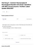 Med Surg II - Common Neurosurgical &&NewLine;Neurological Disorders &lpar;U4&rpar; Exam &vert; Questions&NewLine;with 100&percnt; Correct Answers &vert; Verified &vert; Latest&NewLine;Update 2026&sol;2027