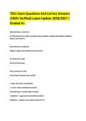 TDCJ Exam Questions And Correct Answers&NewLine;&lpar;100&percnt; Verified&rpar; Latest Update 2026&sol;2027 &vert;&NewLine;Graded A&plus;&period;