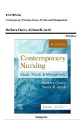 TEST BANK Contemporary Nursing Issues Trends and Management Barbara Cherry Susan R&period; Jacob 9th Edition ISBN 9780323776875 A&plus;&NewLine;